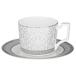 Чайный набор серо-белого цвета из фарфора на 6 персон 12 предметов 250 мл Royal Porcelain Collection варинант исполнения - 1 | Loft Concept в Красноярске