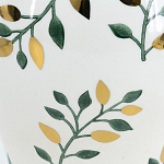 Ваза белая с крышкой с рисунком зеленых и золотых листьев 48 см Chinoiserie Ceramics варинант исполнения - 2 | Loft Concept в Красноярске