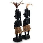 Комплект из 2-х деревянных статуэток Asmat Statuettes Black варинант исполнения - 2 | Loft Concept в Красноярске
