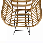 Стул барный с ротанговым плетением Half Bar Chair with Wicker с подлокотниками варинант исполнения - 7 | Loft Concept в Красноярске