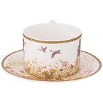 Чайная пара из фарфора с изображением собаки и зайцев 300 мл Hunting Porcelain Collection 2 варинант исполнения - 2 | Loft Concept в Красноярске