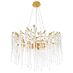 Люстра с хрустальными подвесками Frozen Drops Chandelier Gold 10 варинант исполнения - 2 | Loft Concept в Красноярске