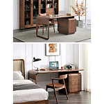 Стол рабочий округлой формы с 3-мя ящиками  Working Moonnut Table варинант исполнения - 2 | Loft Concept в Красноярске