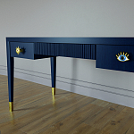 Письменный стол Elsa Dreams Blue Шпон дерево с двумя ящиками варинант исполнения - 4 | Loft Concept в Красноярске