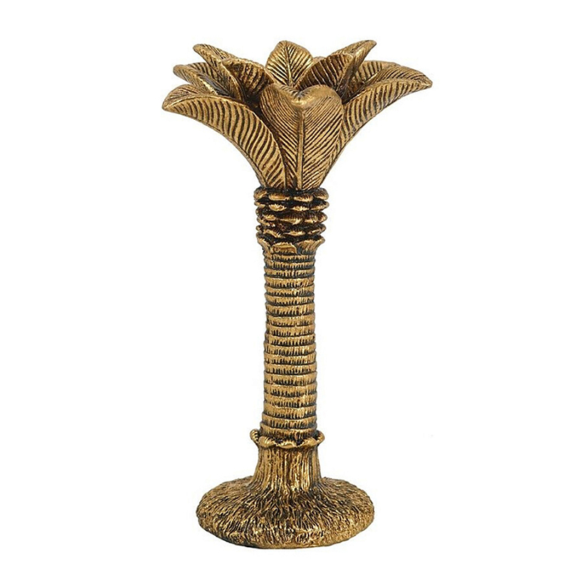 Подсвечник в форме пальмы с резными листьями и текстурным основанием Golden palm leaves Бронза Подсвечник в форме пальмы с резными листьями и текстурным основанием Golden palm leaves Бронза в Красноярске | Loft Concept