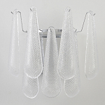 Бра с подвесками из рифленного стекла в форме капель на основании цвета хром Textured Glass варинант исполнения - 6 | Loft Concept в Красноярске