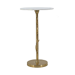 Столик с золотистым основанием в виде цветка и круглой мраморной столешницей Golden Snowdrop варинант исполнения - 3 | Loft Concept в Красноярске