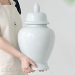 Ваза белая с крышкой однотонная Chinoiserie Ceramics варинант исполнения - 7 | Loft Concept в Красноярске