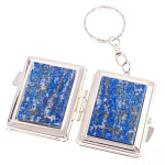 Зеркало брелок складное двухстороннее из натурального камня Лазурит Stone Mirrors варинант исполнения - 2 | Loft Concept в Красноярске