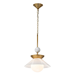 Подвесной светильник латунного цвета с конусовидным белым плафоном Quintiesse варинант исполнения - 3 | Loft Concept в Красноярске