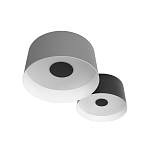 Потолочный светильник с 2-мя цилиндрическими абажурами серого и черного цвета Urban Dome варинант исполнения - 5 | Loft Concept в Красноярске