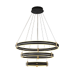 Люстра светодиодная с 3-мя плафонами в форме колец из акрила и алюминия с пультом для регулировки света Ring Horizontal Anthracite варинант исполнения - 7 | Loft Concept в Красноярске