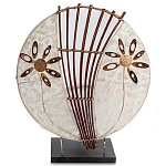 Настольная лампа из перламутра и дерева на подставке Indonesian Shell Flower варинант исполнения - 1 | Loft Concept в Красноярске