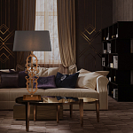 Настольная лампа на ажурном чугунном основании с серым абажуром Openwork Lamp варинант исполнения - 5 | Loft Concept в Красноярске