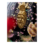 Ваза из фарфора черная с цветочной росписью и бронзовыми элементами Spring Garden варинант исполнения - 6 | Loft Concept в Красноярске