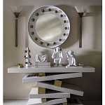 Зеркало белое с круглыми золотыми декоративными элементами Prince of the Church варинант исполнения - 2 | Loft Concept в Красноярске