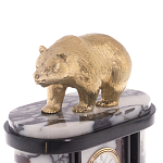 Часы настольные бронзовые с декором в виде медведя Bear Stone Clock варинант исполнения - 2 | Loft Concept в Красноярске