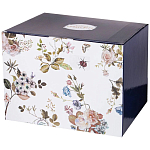 Чайный сервиз из фарфора белый с рисунком цветов на 6 персон 14 предметов Garden Whisper Porcelain Set  варинант исполнения - 4 | Loft Concept в Красноярске