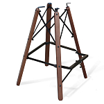 Барный стул со спинкой и подлокотниками на 4-х деревянных ножках Douglas Rhombus Синий Велюр варинант исполнения - 4 | Loft Concept в Красноярске