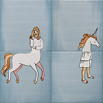 Плитка с узором Девочка единорог варинант исполнения - 2 | Loft Concept в Красноярске