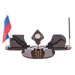 Настольный письменный набор из природного камня обсидиана коричневого Team leader варинант исполнения - 1 | Loft Concept в Красноярске