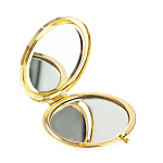 Зеркало карманное складное круглое из натурального камня Оникс в подарочной упаковке Gold Stone Mirrors варинант исполнения - 2 | Loft Concept в Красноярске