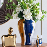 Ваза с крышкой и мазками синего и золого цвета на белом фоне Chinoiserie Ceramics варинант исполнения - 4 | Loft Concept в Красноярске