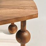 Обеденный стол деревянный с круглыми декоративными элементами на ножках Koko варинант исполнения - 2 | Loft Concept в Красноярске