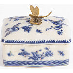 Фарфоровая шкатулка с бронзовой стрекозой Blue and White варинант исполнения - 4 | Loft Concept в Красноярске
