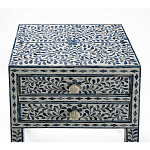 Тумбочка прикроватная White Pearl BEDSIDE CABINET 2 blue DRAWER варинант исполнения - 2 | Loft Concept в Красноярске