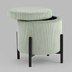Светло-зеленый пуф на черных ножках SANJAY варинант исполнения - 2 | Loft Concept в Красноярске