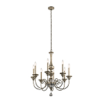 Люстра серебряного цвета с состаренным эффектом и декоративным подвесным шаром Kichler варинант исполнения - 2 | Loft Concept в Красноярске