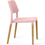 Пластиковый стул на ножках из массива бука Ferret Pink варинант исполнения - 3 | Loft Concept в Красноярске