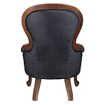 Кресло с мягкой обивкой из черного велюра на 4-х деревянных ножках Evelyn Classical Armchair варинант исполнения - 3 | Loft Concept в Красноярске