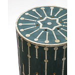 Приставной круглый столик с инкрустацией blue Mandika Bone Inlay  варинант исполнения - 1 | Loft Concept в Красноярске