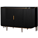 Комод черный округлой формы с рельефным фасадом Black Cut варинант исполнения - 1 | Loft Concept в Красноярске