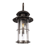 Уличный настенный светильник с цилиндрическим плафоном и изогнутым кованым каркасом Elysian Lanterns варинант исполнения - 4 | Loft Concept в Красноярске