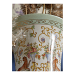 Ваза высокая из фарфора на бронзовом основании Turquoise Blooming Garden варинант исполнения - 8 | Loft Concept в Красноярске