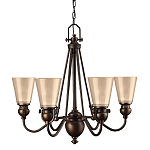 Люстра бронзового цвета с конусными плафонами из бежевого стекла Hinkley варинант исполнения - 1 | Loft Concept в Красноярске