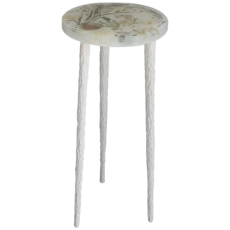 Круглый журнальный столик со столешницей из эпоксидной смолы Epoxy Resin Flowers Coffee Table Белый Черный Розовый Мульти Круглый журнальный столик со столешницей из эпоксидной смолы Epoxy Resin Flowers Coffee Table Белый Черный Розовый Мульти в Красноярске | Loft Concept
