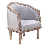 Кресло низкое с мягкой обивкой из велюра на 4-х деревянных ножках Emile Armchair grey варинант исполнения - 1 | Loft Concept в Красноярске