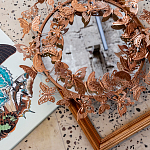 Зеркало круглое в металлической раме украшенной фигурами бабочек Butterflies варинант исполнения - 4 | Loft Concept в Красноярске