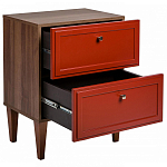 Тумба прикроватная красная из массива бука с 2-мя ящиками Wenge Light варинант исполнения - 3 | Loft Concept в Красноярске