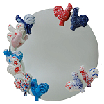 Зеркало круглое с декором в виде петушков Cockerel варинант исполнения - 1 | Loft Concept в Красноярске