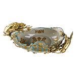 Чаша голубого цвета с оранментом и и бронзовыми фигурами леопардов Eden Garden варинант исполнения - 4 | Loft Concept в Красноярске