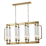 Люстра прямоугольная с 8-ю стеклянными плафонами цилиндрической формы Jeanette варинант исполнения - 2 | Loft Concept в Красноярске