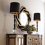 Зеркало восьмиугольное в черно-золотистой раме Pairing варинант исполнения - 3 | Loft Concept в Красноярске