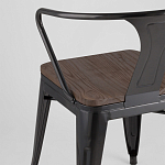 Черный глянцевый стул с сиденьем из натурального дерева TOLIX варинант исполнения - 7 | Loft Concept в Красноярске