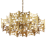 Люстра фигурная золотого цвета Corrugated Panels варинант исполнения - 1 | Loft Concept в Красноярске