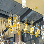 Люстра подвесная прямоугольная с 10-ю цилиндрическими плафонами LIAISON варинант исполнения - 3 | Loft Concept в Красноярске